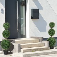 HOMCOM Set of 2 Decorative Artificial Plants in Pot Green - Green
