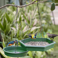 Hanging Bird Feeder and Bath 2 in 1 - Green