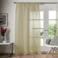 Voile Panel Curtain Slot Top - Cream / 48in
