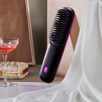 Cordless Ceramic Hair Straightening Brush - Black