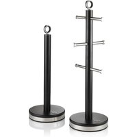 Serenity Towel Pole and Mug Tree Set - Black