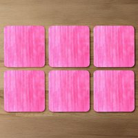 Pink Watercolour Strokes Coaster Set - Pink