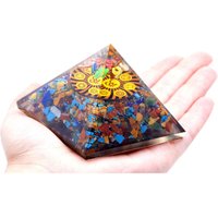 Om Chakra Orgonite Pyramid, Crystal Energy - Multi