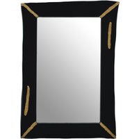 Cissell Mirrored Disc Detail Wall Mirror - Black