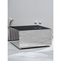 Carlox Square Chrome Finish Coffee Table - Black