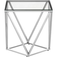 Allure Small Inverted Prism End Table - Silver