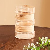 Gaia Small Glass Vase in Metallic Antique Finish - Glass 90%,Cane 10%