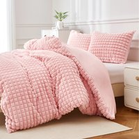 Super soft luxury faux fur box Duvet - Pink / 150cm