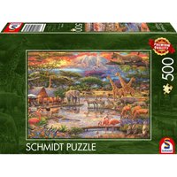 Paradise under Mount Kilimanjaro 500 Piece Jigsaw Puzzle - Neutral