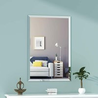 Frameless Rectangle Wall Mounted Mirror - Silver