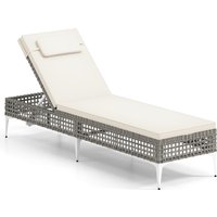 6-Step Rattan Outdoor Sunbed