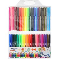 50 Kids Felt Pen Craft Colouring Pens - 50 Multicolour Pcs