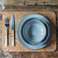Nordic Stoneware Set of 4 Dinner Plates - Grey