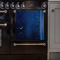 Night Winter Landscape Kitchen Towel - Blue
