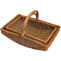 Set of 2 Boat Garden Trugs - Brown