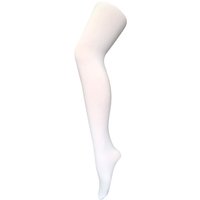 80 Denier Plain Coloured Opaque Winter Fashion Tights - White / XL