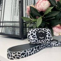 Pretty Pup London Grey Leopard Poo Bag Holder - Silver Grey