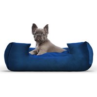 Medium Navy Plush Velvet Dog Bed - Navy Blue