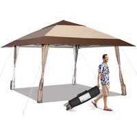 3M x 3M Quick Folding Patio Gazebo - Brown