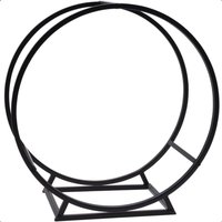 Round Indoor Contemporary Log Storage - Black