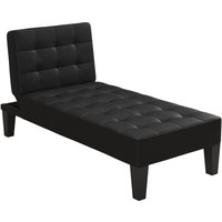 Queer Eye, Adalynn Faux Leather Chaise Lounger Black Black Queer Eye, Adalynn Faux Leather Chaise Lounger Black Black
