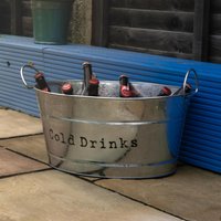 Vintage Metal Large Drinks Bucket - Silver