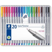 STAEDTLER 334 Triplus Fineliner Pen - 0.3mm - Multi-colour