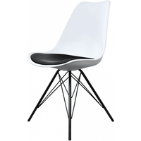 Soho Plastic Dining Chair with Black Metal Legs - Black