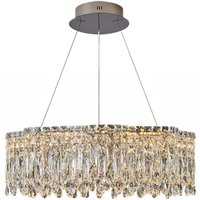 Genuine Crystal LED Chandelier Pendant Light with Remote Control Dimmable 60cm - Clear White