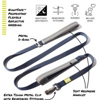 BUILT PET Large Double Handled NightSafe Reflective Lead - Blue - Blue
