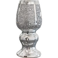 Silver Ceramic Mirrored Pot Curvy Vase - Silver