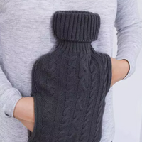Knitted Hot Water Bottle - Grey