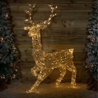 Acrylic Christmas Stag with LEDs - White