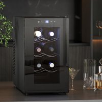 HOMCOM Freestanding Wine Cooler Fridge 20 Bottle 53 Litre Capacity - Black