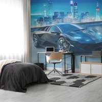 Super Sports Car Wall Mural - Multicoloured