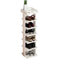 Shoe Storage Rack Space Saving Organizer Shelf - White
