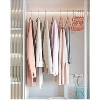 SONGMICS Non-slip Velvet Clothes Hangers with Tie Bar - Pink / 30