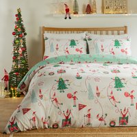 Elfie Printed Soft Touch Duvet Cover Set Single - Cream
