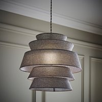 Valerie 5 Tier Linen Ceiling Pendant Lamp Shade - Grey