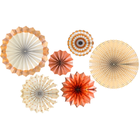 Hanging Paper Fans Six Pack - Pink