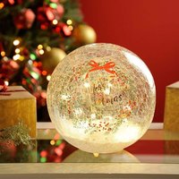Christmas Bow Crackle Ball - Yellow / 20cm
