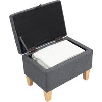 HOMCOM Linen Storage Ottoman for Bed End Shoe Bench - Charcoal grey