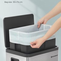 Drawstring Bin Bags for 4-5.3 Gallon Rubbish Bins, Pre-Separated - White / 80