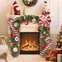 Large Christmas Garland with Red Ball - RED