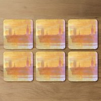 Big Ben Yellow Mist Coaster - Orange