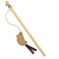 Suede Mouse Cat Teaser Wand - Brown