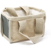 Eco-Friendly Jute Cotton Mini Shopping Basket - Charcoal