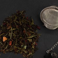 Mid Summer Magic Tea Blend Bright Pu Erh Sencha with Hibiscus Fruit - Black