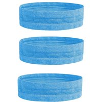 Set of 3 Sweat Absorbent Non-Slip Sports Hairband - blue