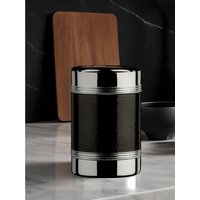 Bottle Cooler With Hammered Black Band - Black, Silver